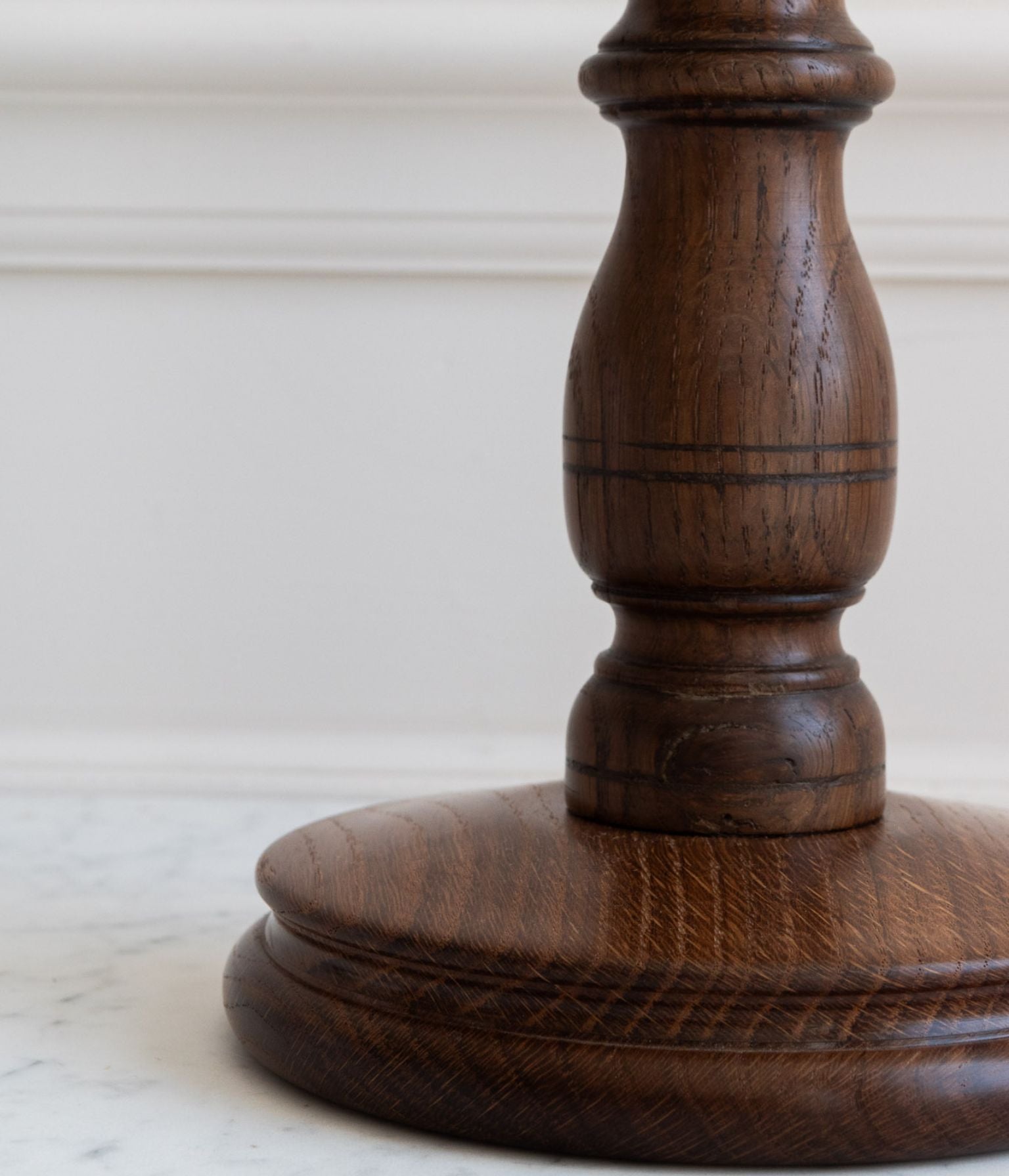 Antique Oak Bobbin Lamp Base - Slim