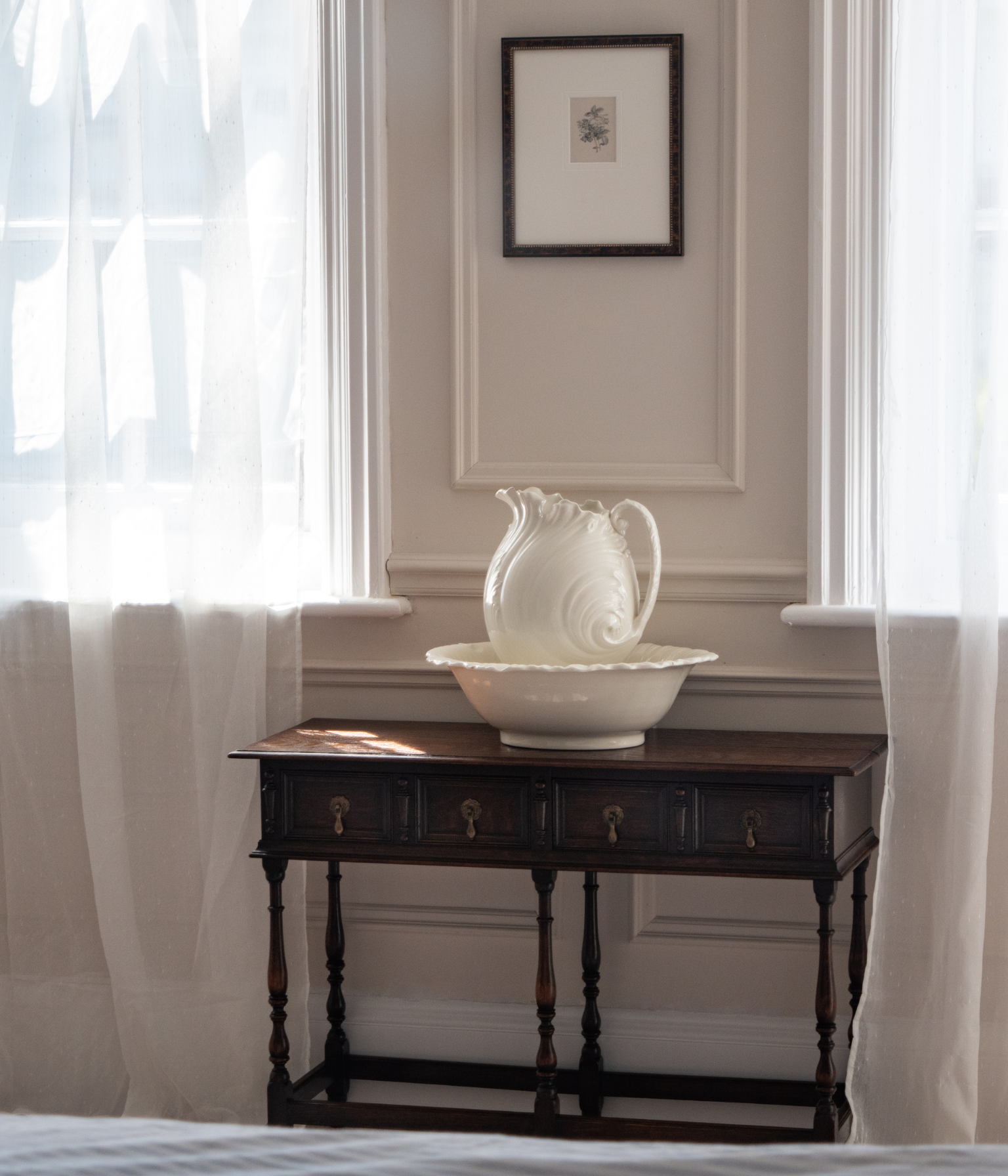 Vintage Jacobean Revival Oak Hall Table