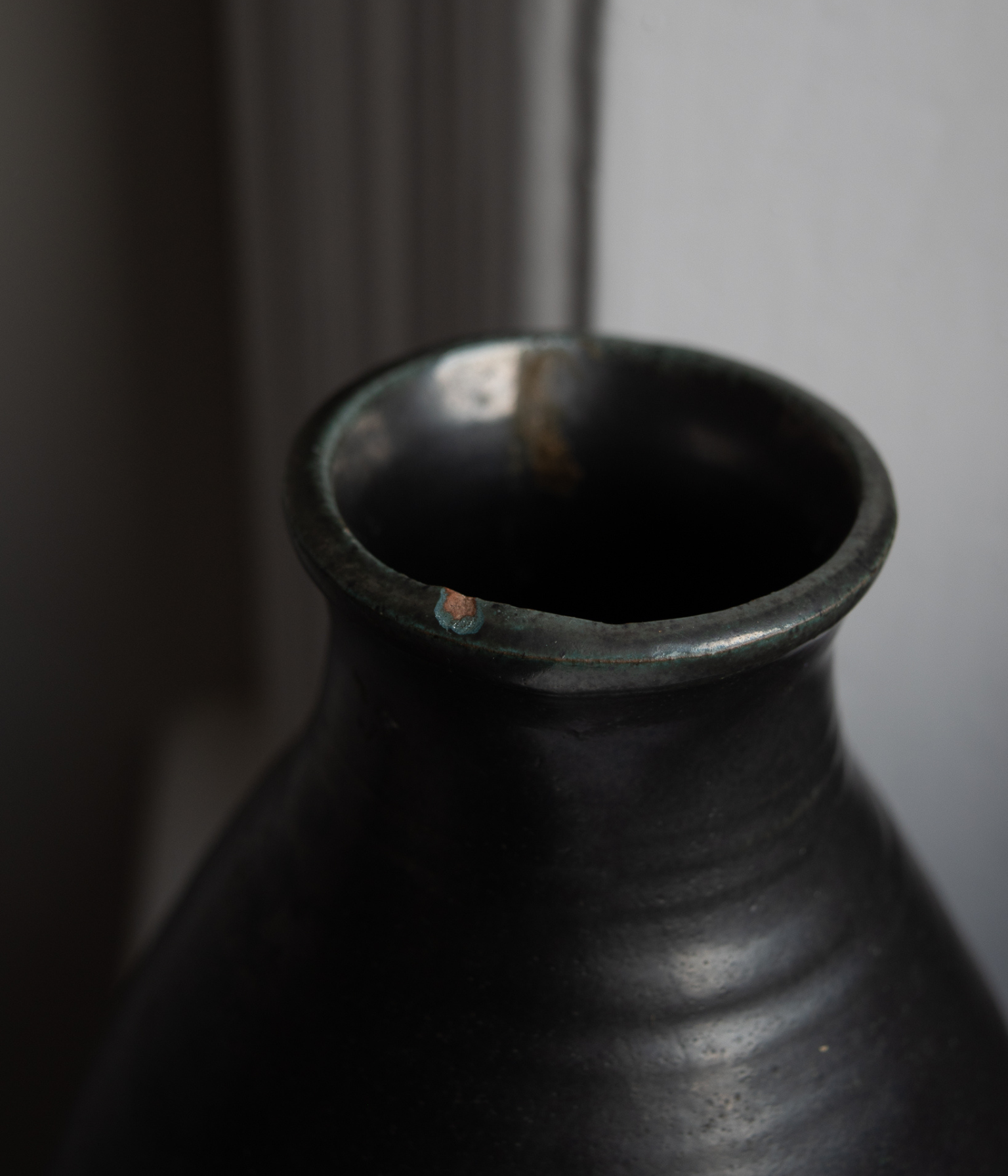 Antique Hand Thrown Blackware Vessel