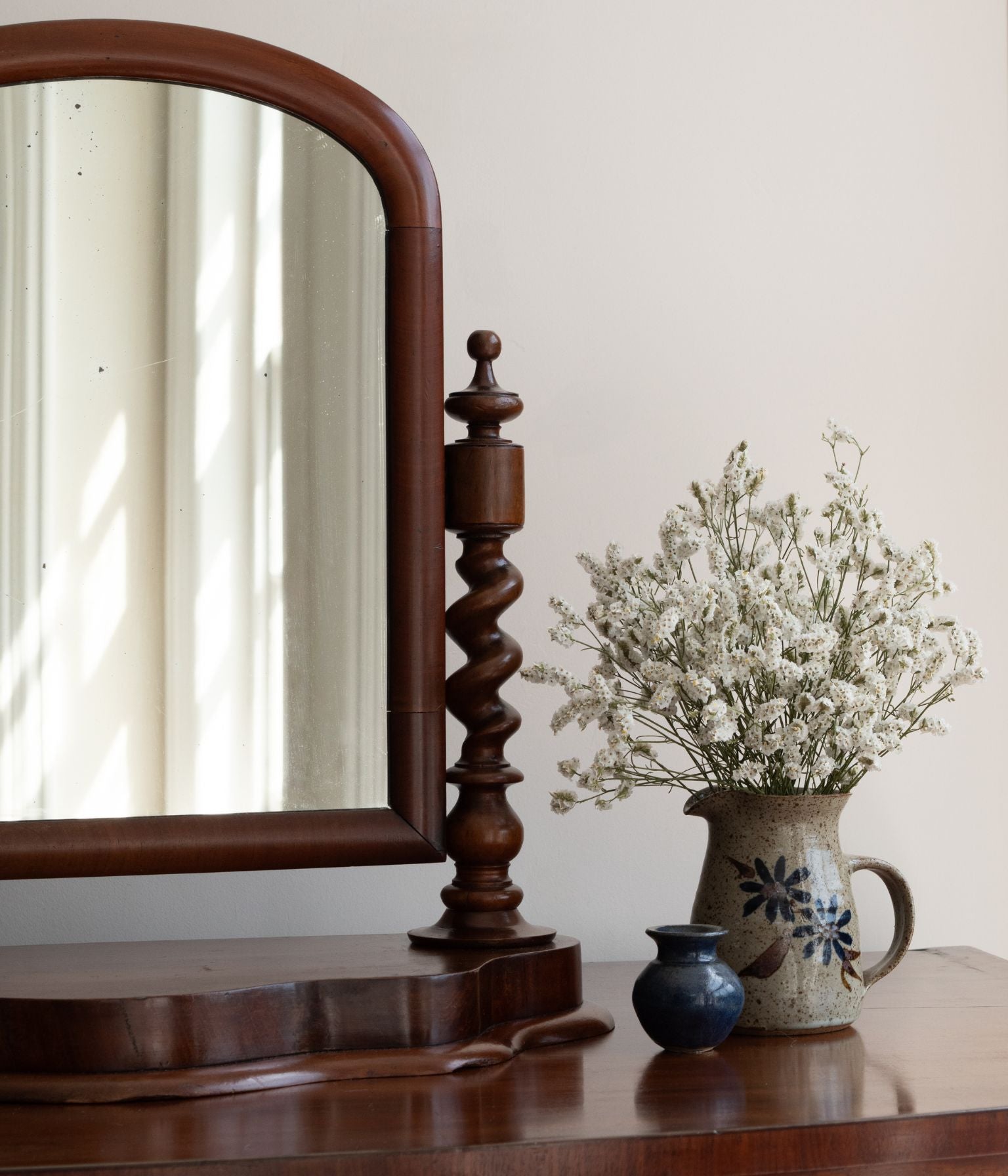 Victorian Mahogany Barley Twist Dressing Mirror