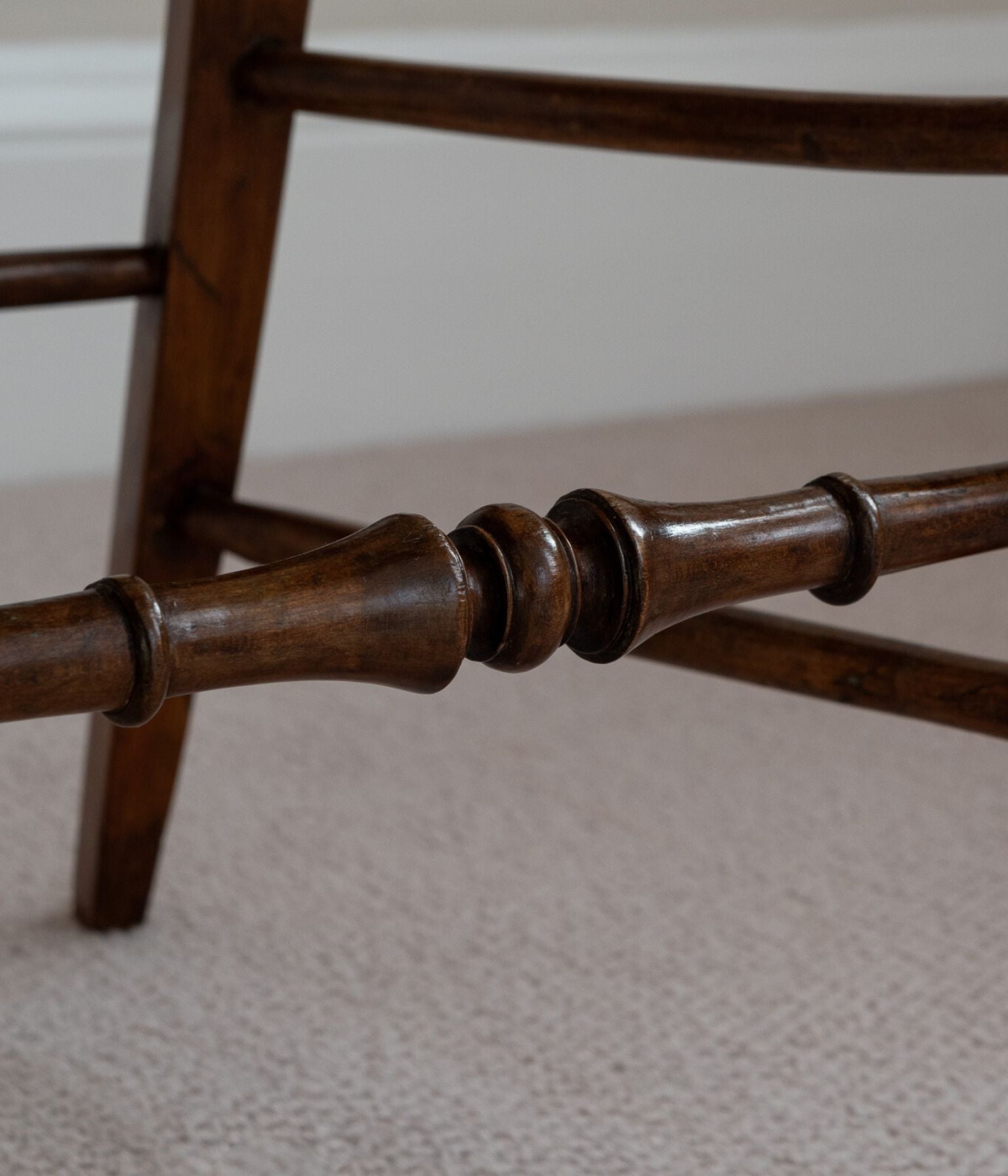 Victorian Balloon Back Chair in Solid Mahogany with Original Cane Seat