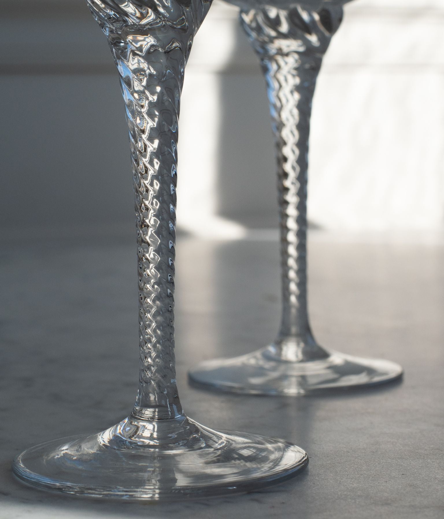 Pair of Crystal Twist Stem Glasses
