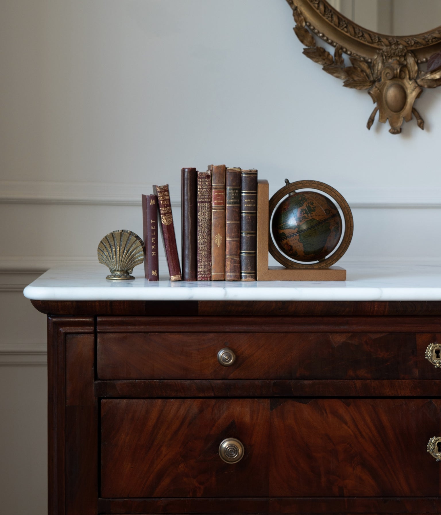 Mid-19th Century Louis Philippe French Mahogany Commode with Honed Calacatta Marble Top