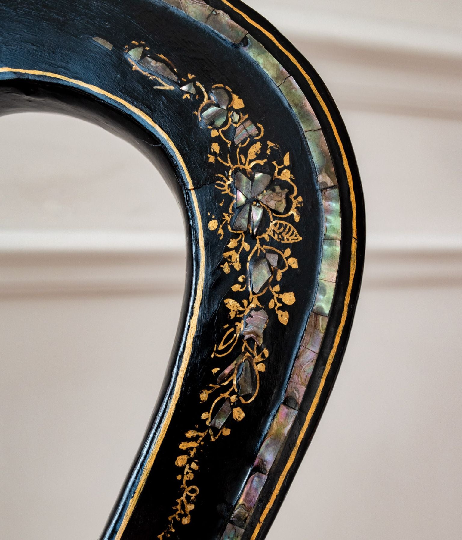 Victorian Ebonised Side Chair with Mother-of-Pearl and Gilded Detail