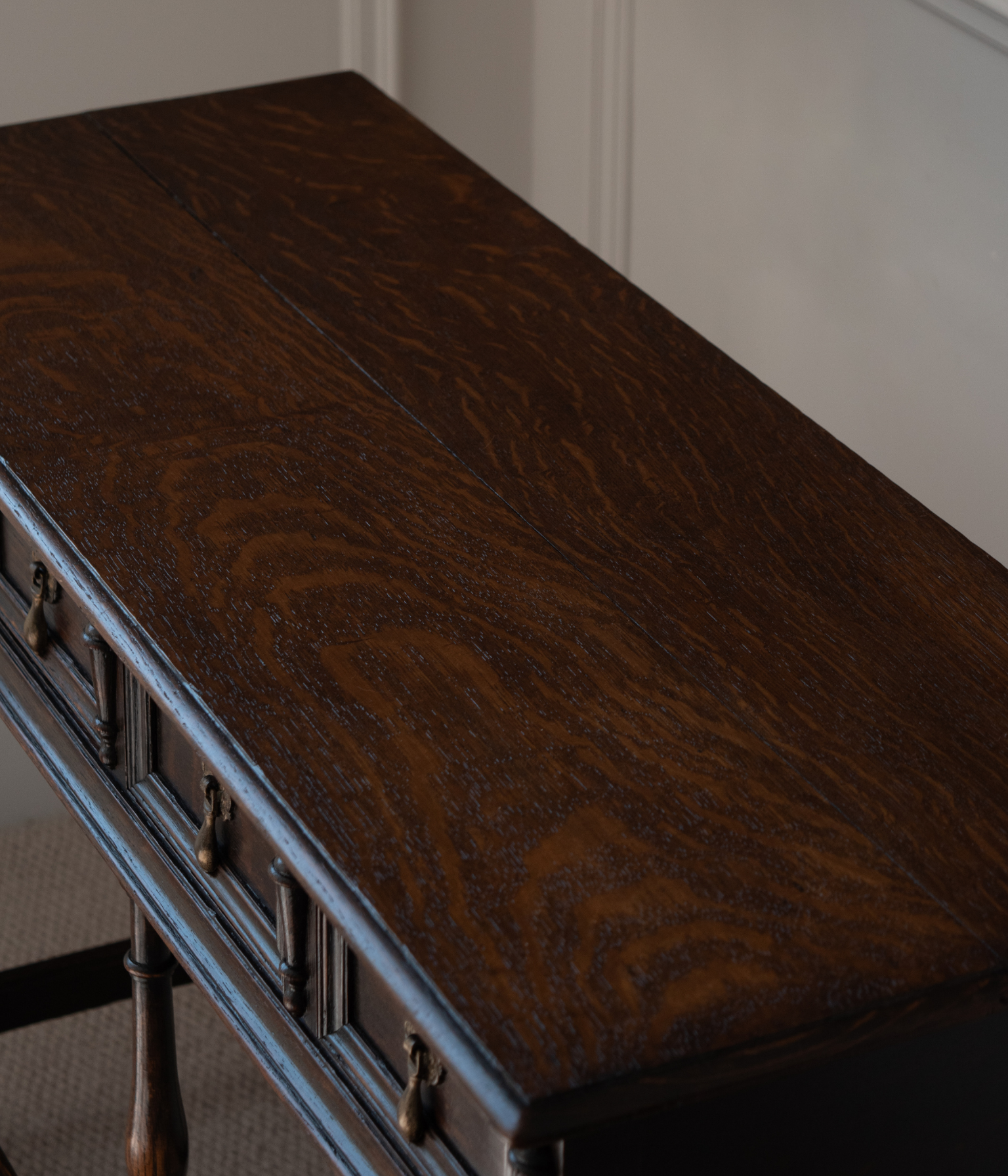 Vintage Jacobean Revival Oak Hall Table