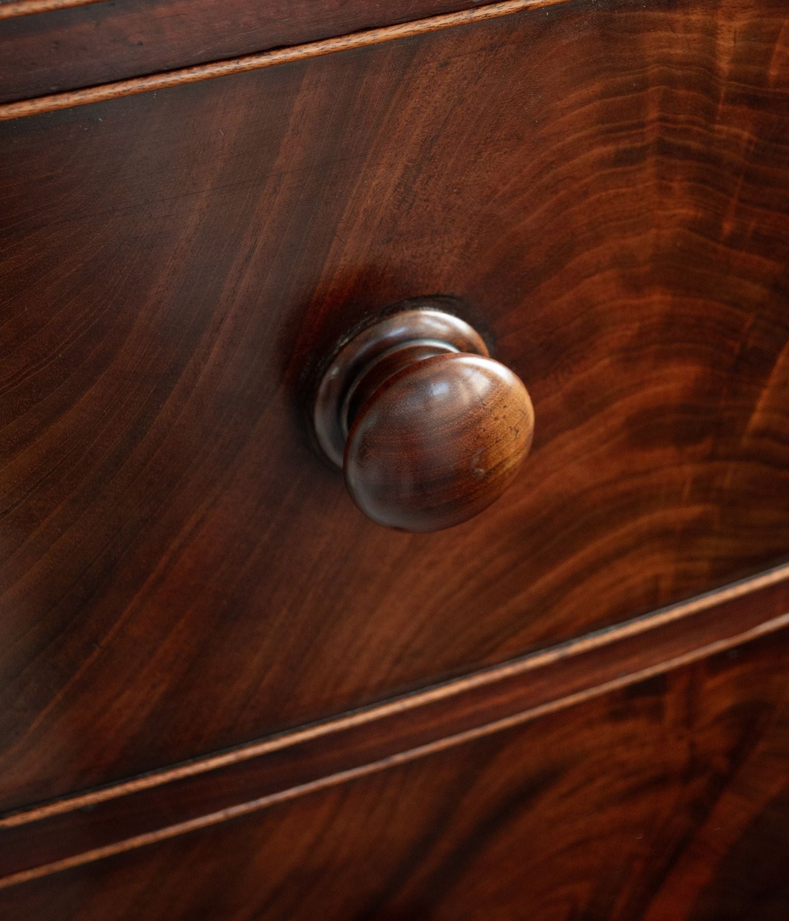 Victorian Flame Mahogany Bowfront Chest of Drawers