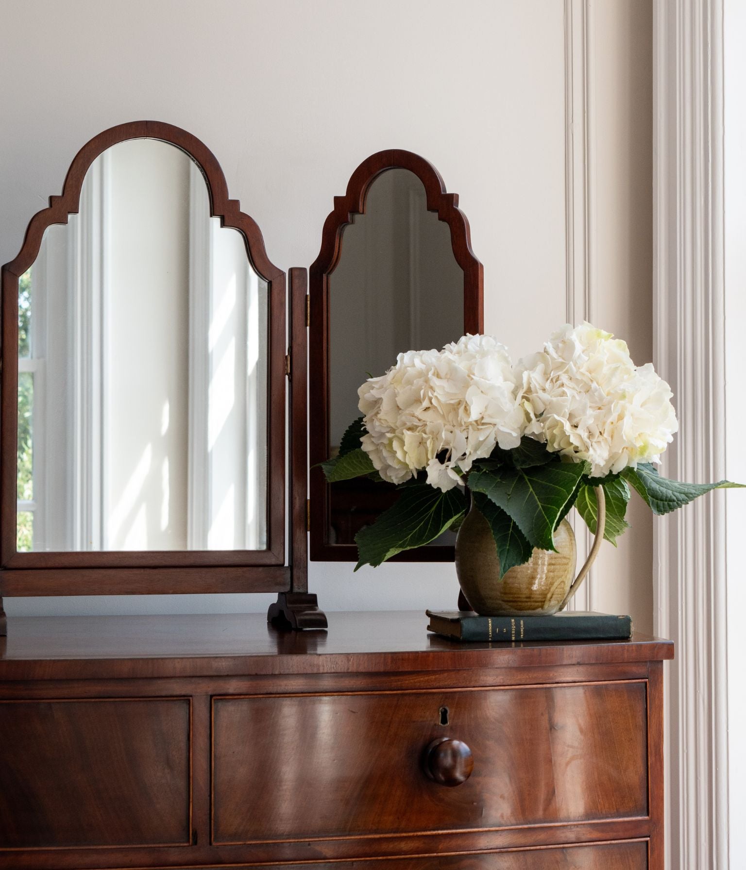 Vintage Mahogany Triptych Dressing Mirror