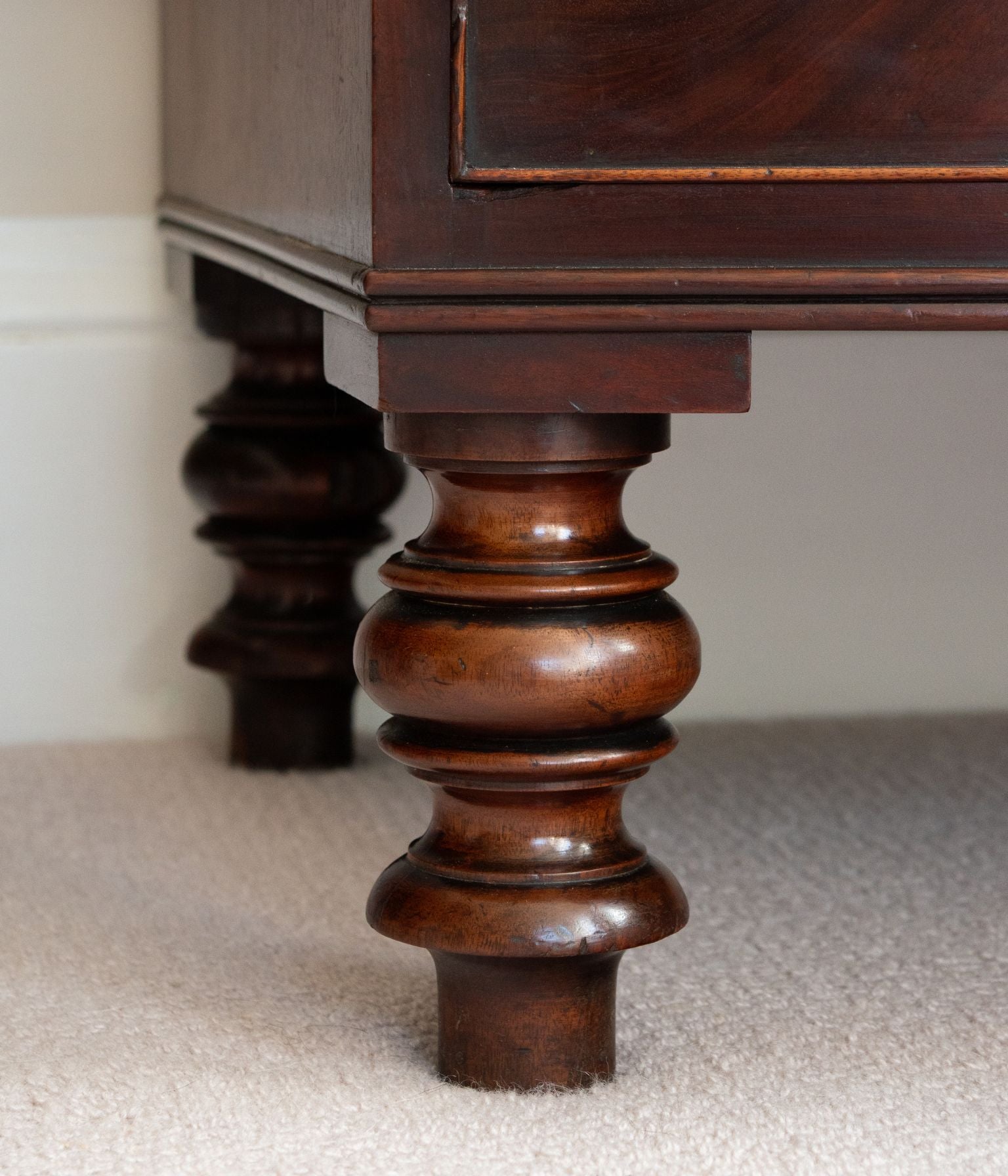 Victorian Flame Mahogany Bowfront Chest of Drawers