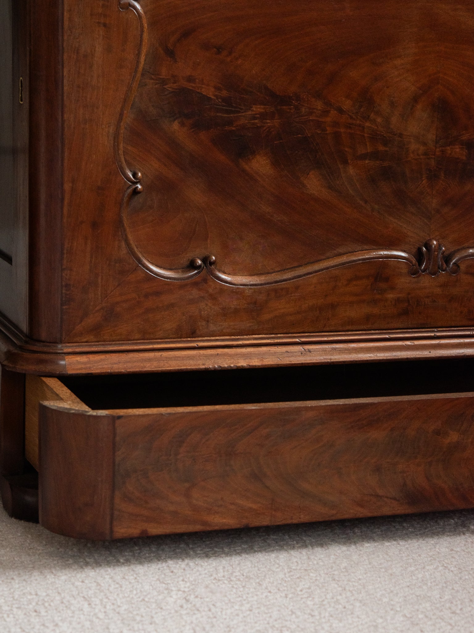 Late-19th Century Dutch Mahogany Secretaire Cabinet