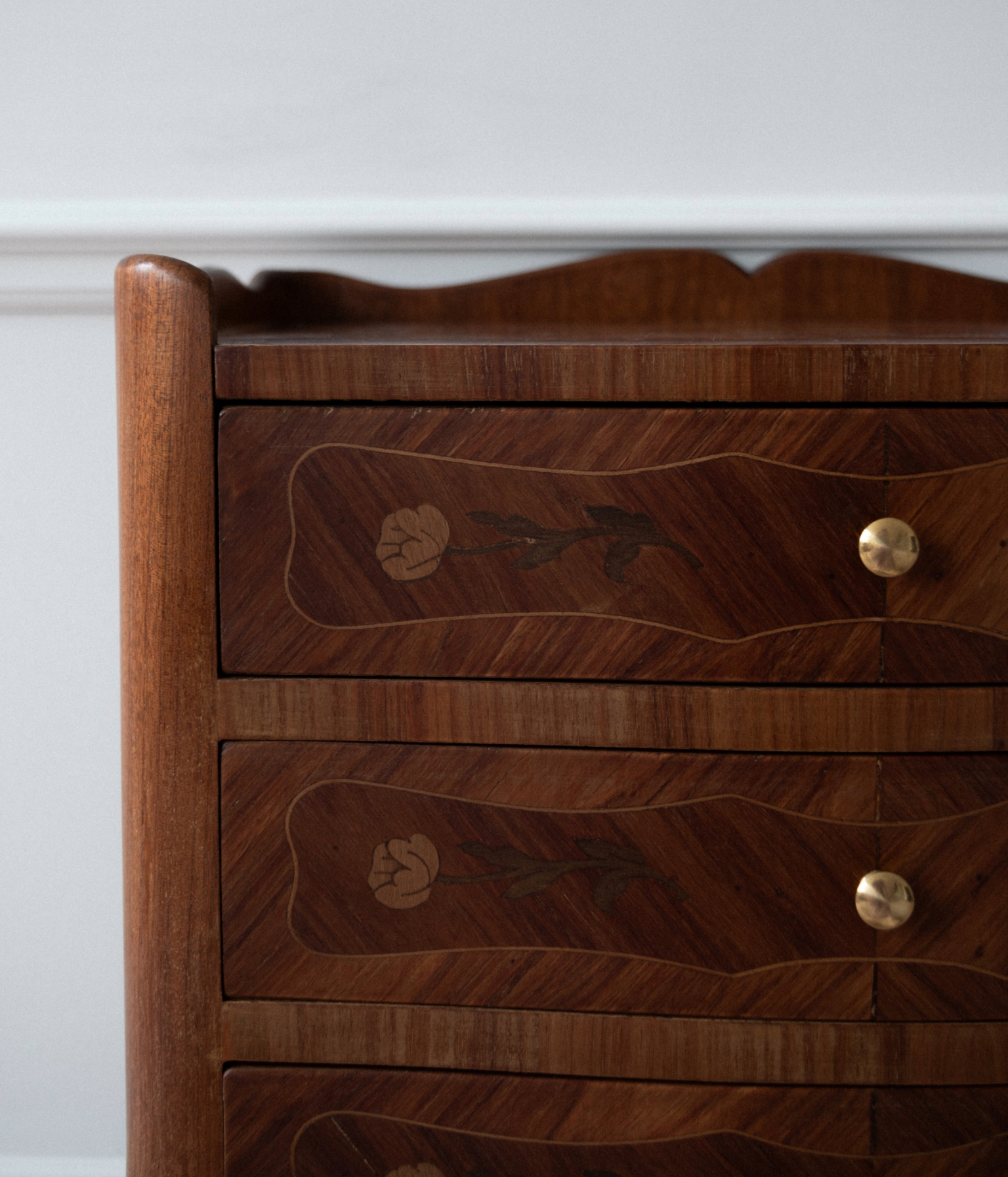 Pair Of Early 20th Century Louis XV Marquetry Bedside Tables