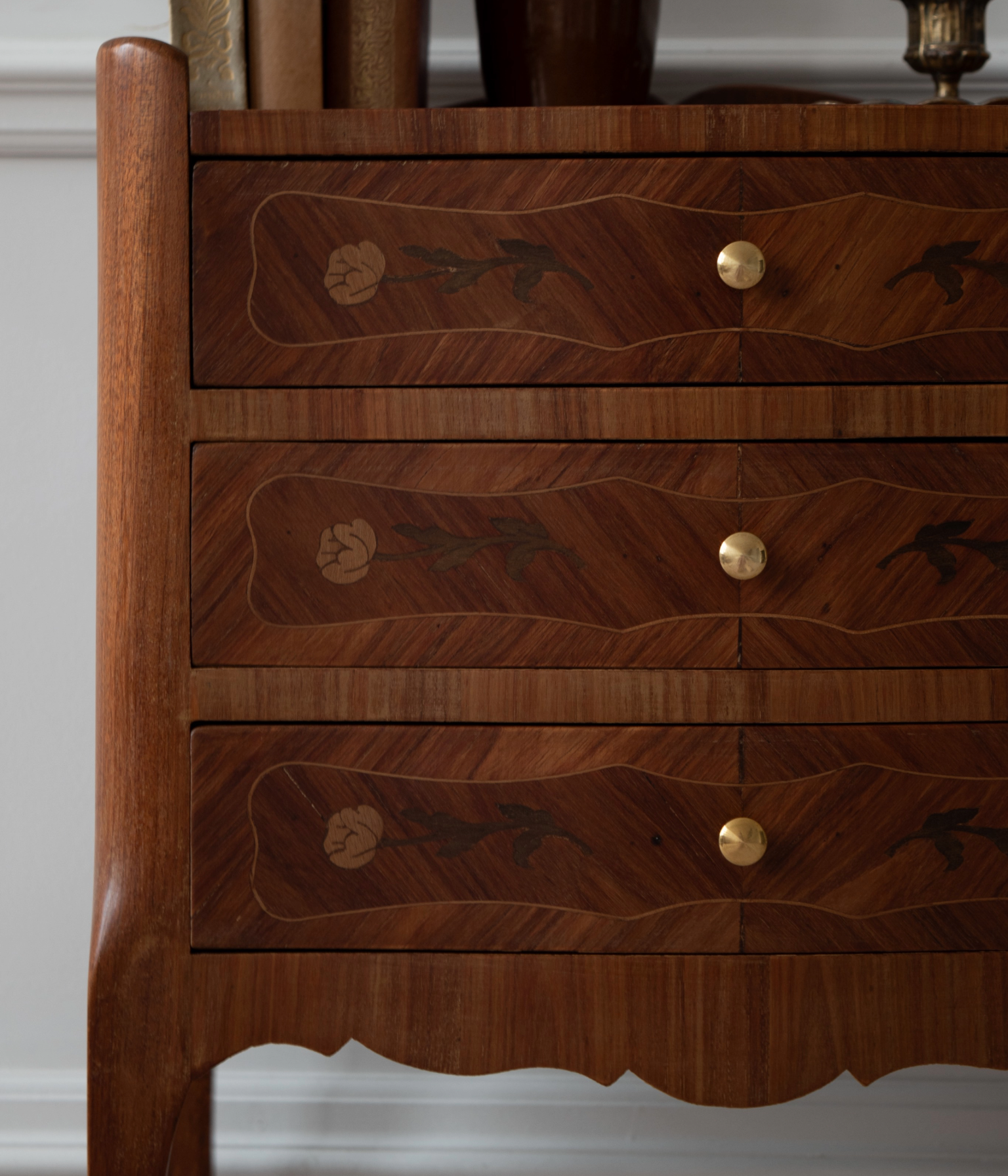 Pair Of Early 20th Century Louis XV Marquetry Bedside Tables